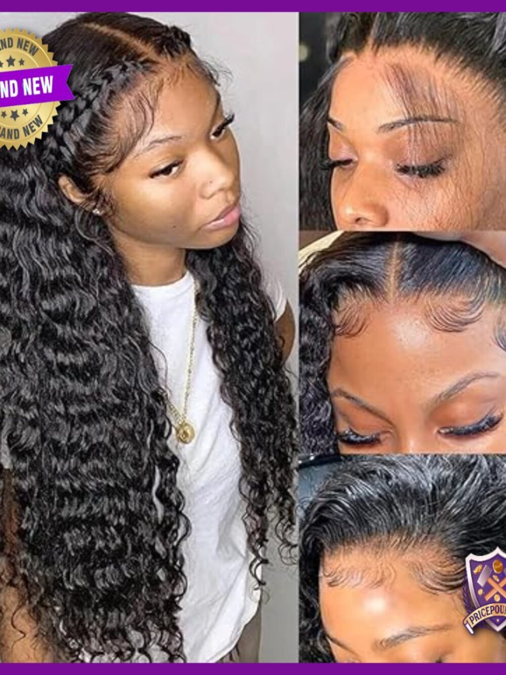 24 Inch Deep Wave Lace Front Wig Human Hair 13x4 Glueless Pre Plucked